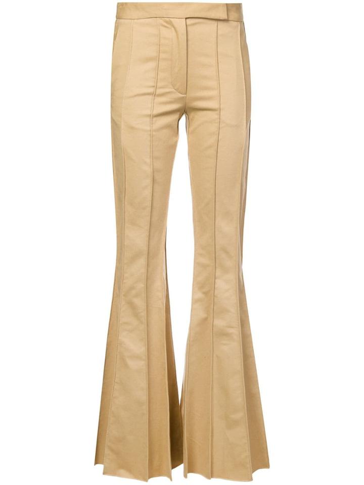 Rosie Assoulin Vertical Stitching Bootcut Trousers - Brown