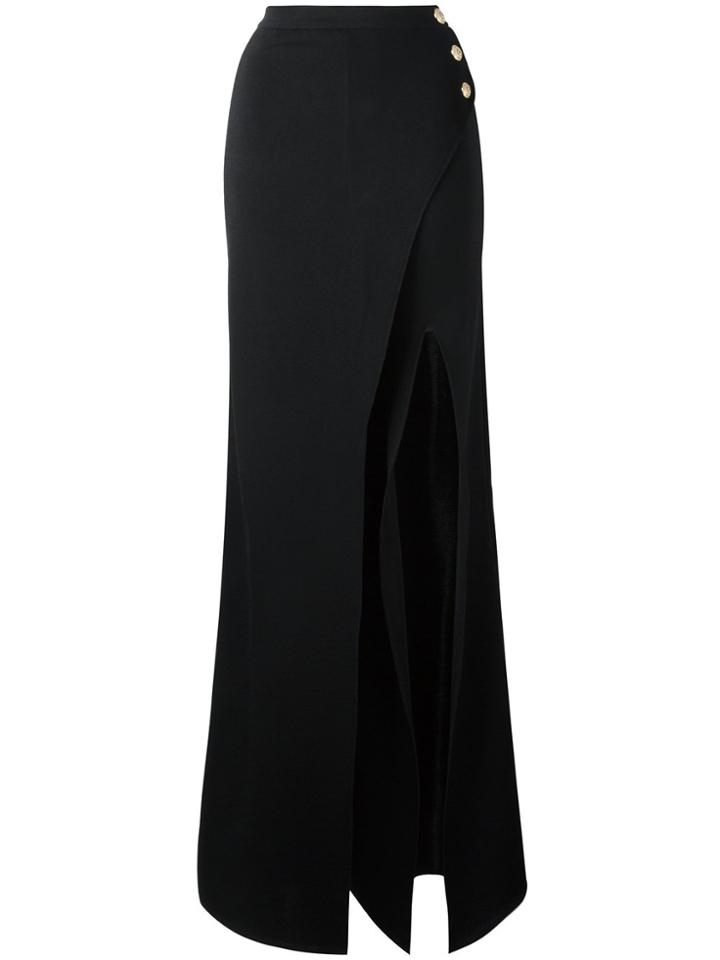 Balmain Skirt Effect Palazzo Pants - Black