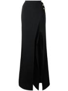 Balmain Skirt Effect Palazzo Pants - Black
