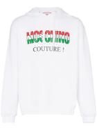 Moschino Italian Logo Cotton Hoodie - White