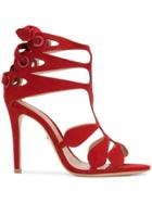 Schutz Strappy Cutout Sandals - Red