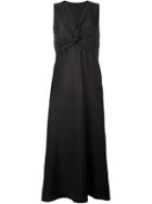 The Row Draped Front Maxi Dress, Women's, Size: 4, Black, Silk