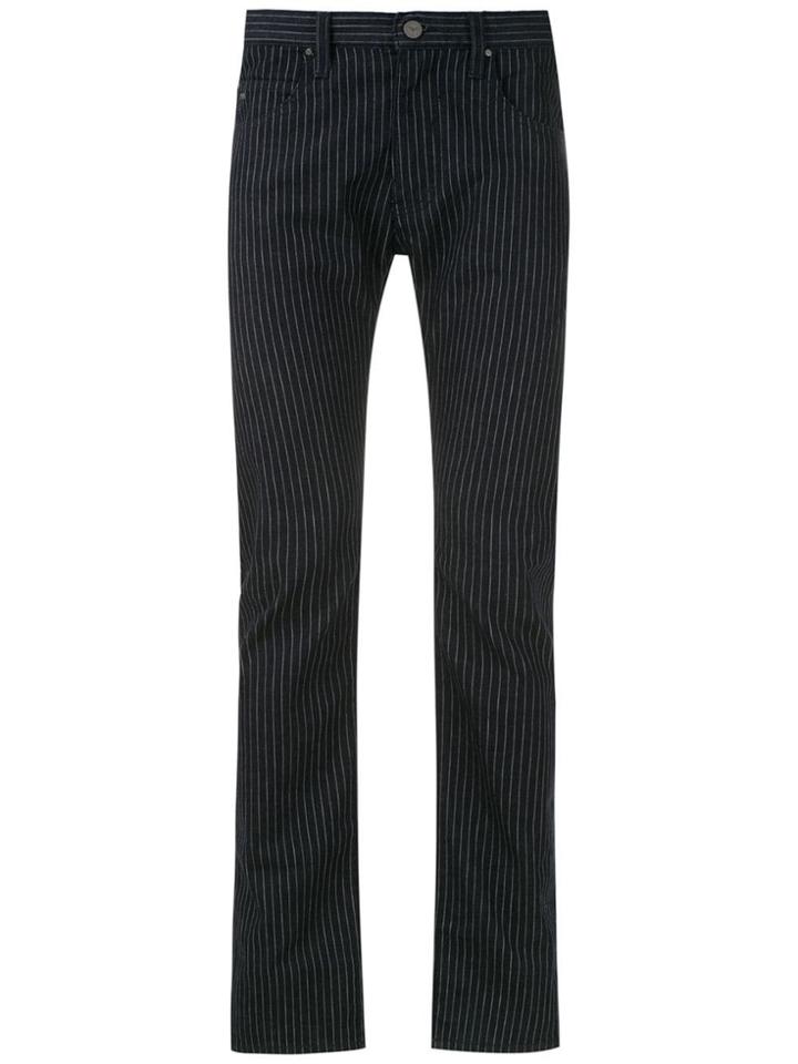 Emporio Armani Pinstriped Trousers - Blue
