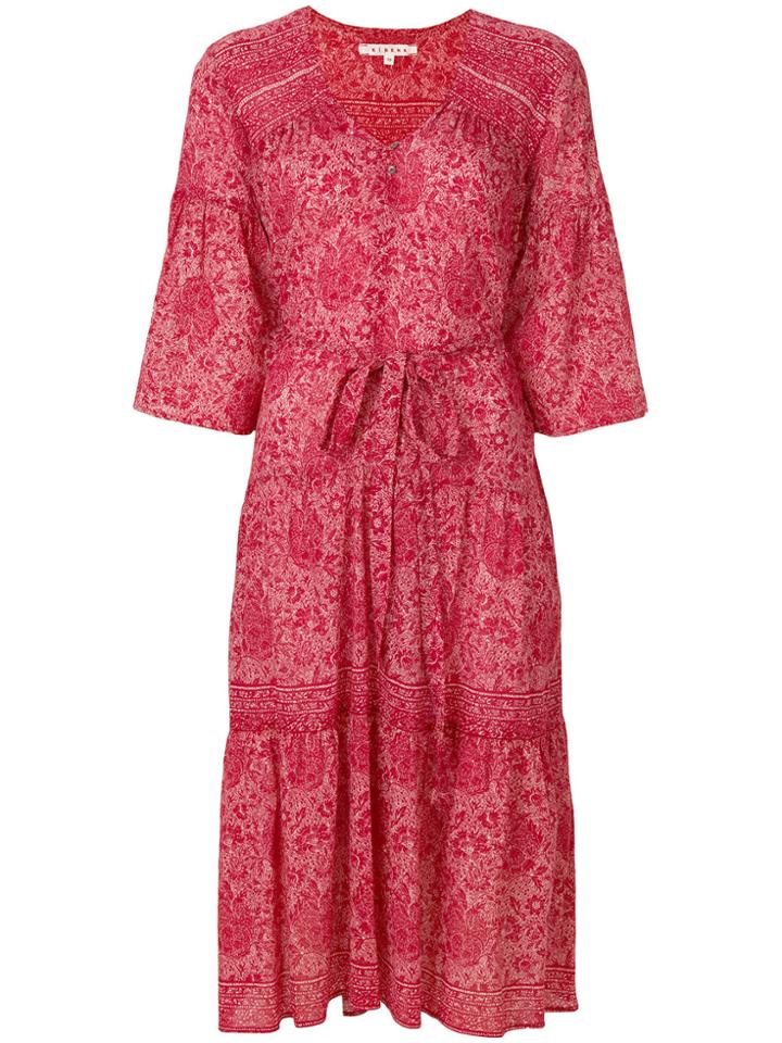 Xirena Floral Print Midi Dress - Red