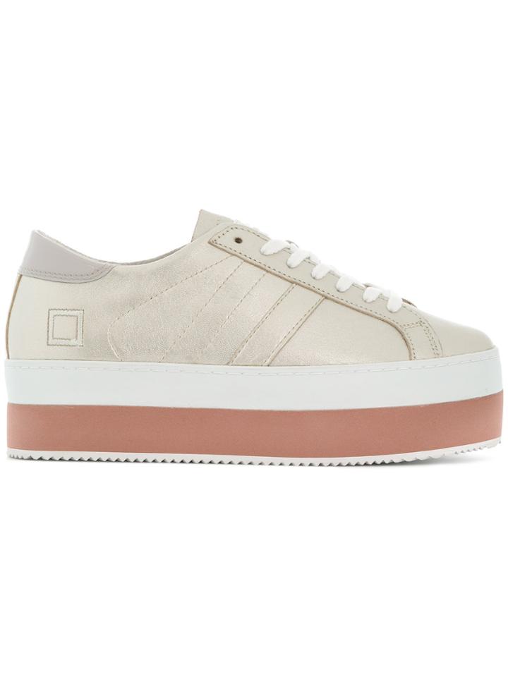 D.a.t.e. Platform Low Top Sneakers - Metallic