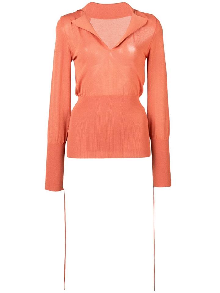 Jacquemus Fitted V-neck Jumper - Orange