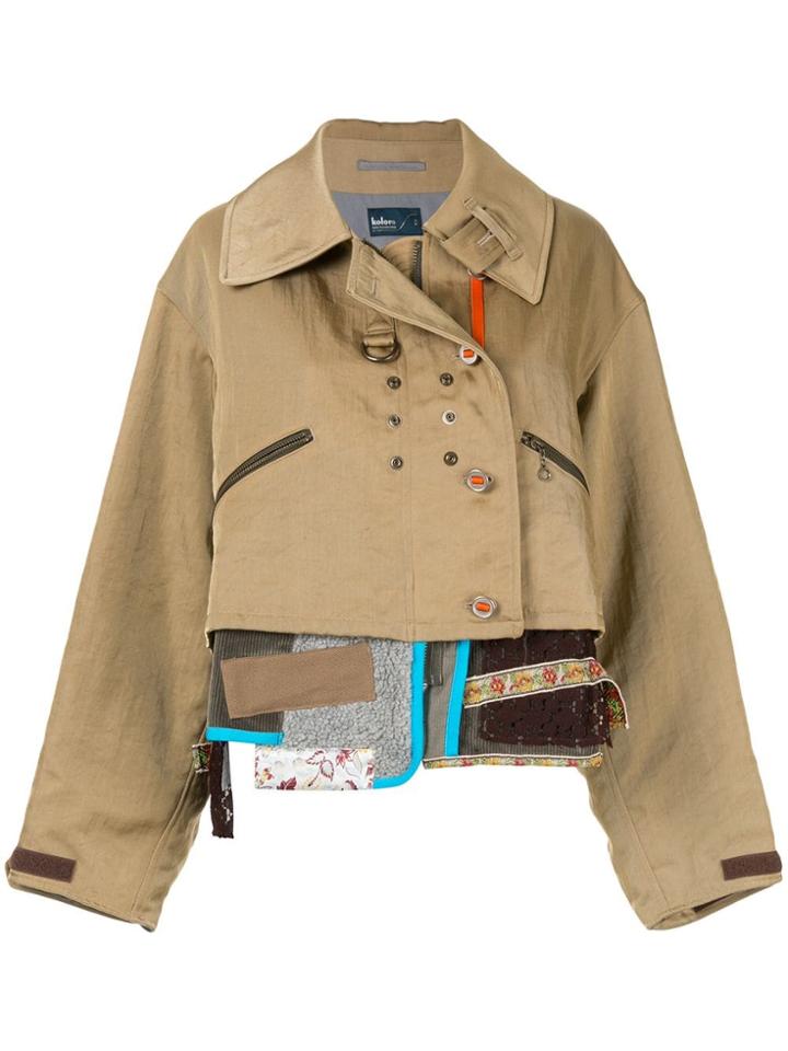 Kolor Patchwork Fitted Jacket - Brown