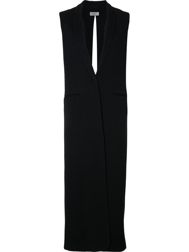 Nomia Long Slit Back Vest, Women's, Size: 8, Black, Bemberg/cupro