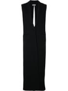 Nomia Long Slit Back Vest, Women's, Size: 8, Black, Bemberg/cupro