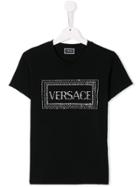 Young Versace Embellished Logo T-shirt - Black