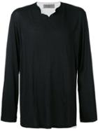 Yohji Yamamoto - Raw Edge Cutaway Collar Sweater - Men - Viscose/cotton/silk - 3, Black, Viscose/cotton/silk