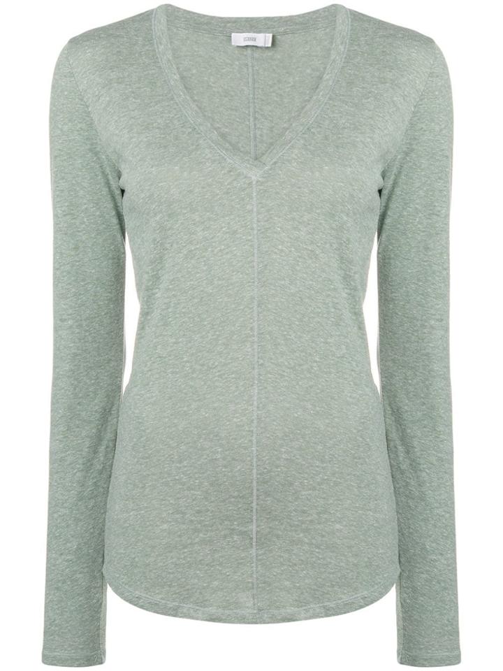 Closed V-neck Top - Green