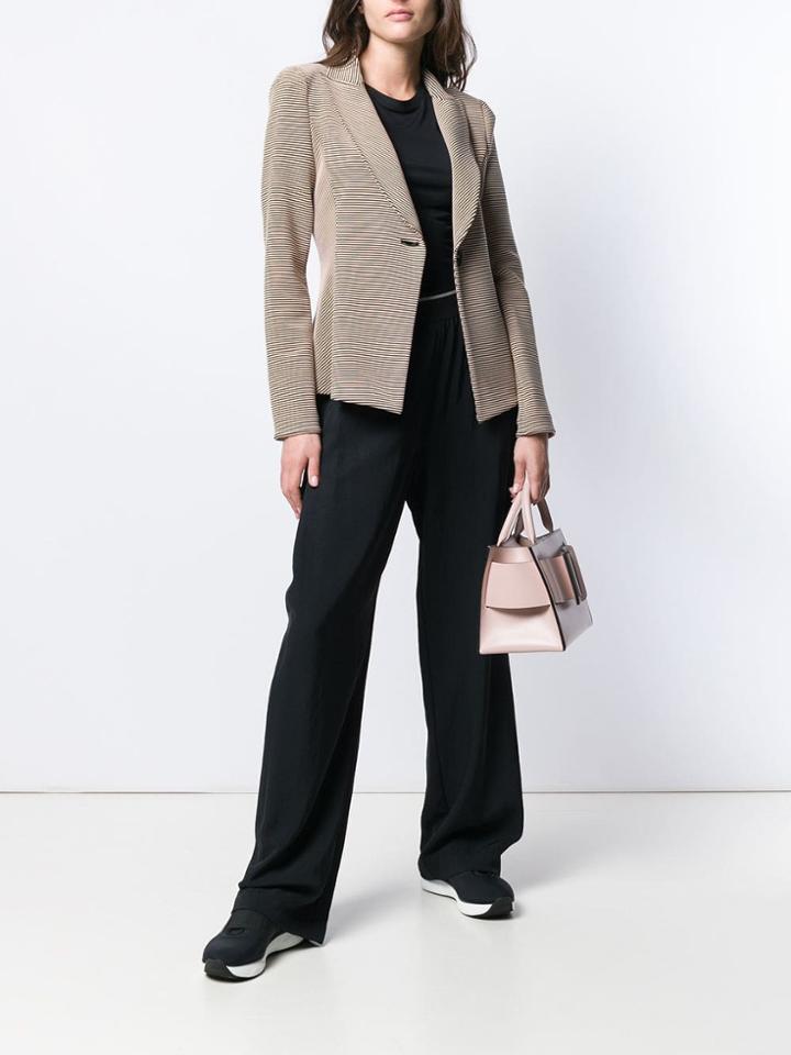 Giorgio Armani Striped Blazer Jacket - Black
