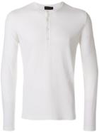 Dell'oglio Knitted Henley Top - White