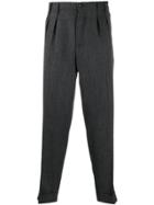 Pt01 Herringbone Tailored Trousers - Black