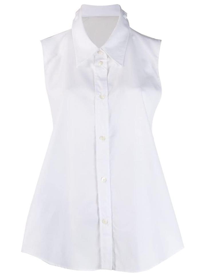 Maison Margiela Sleeveless Open Back Shirt - White
