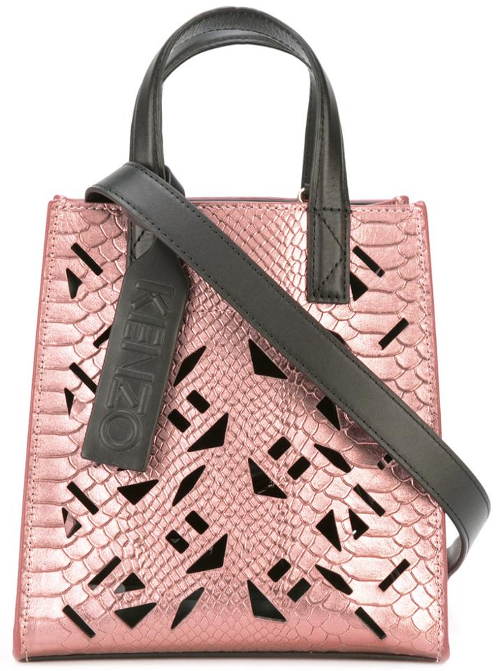 Kenzo Small Logo Cut Shoulder Bag - Pink & Purple
