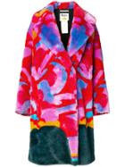 Stella Mccartney Faux-fur Printed Coat - Pink