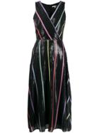 Olivia Rubin Thea Striped Sequinned Dress - Black