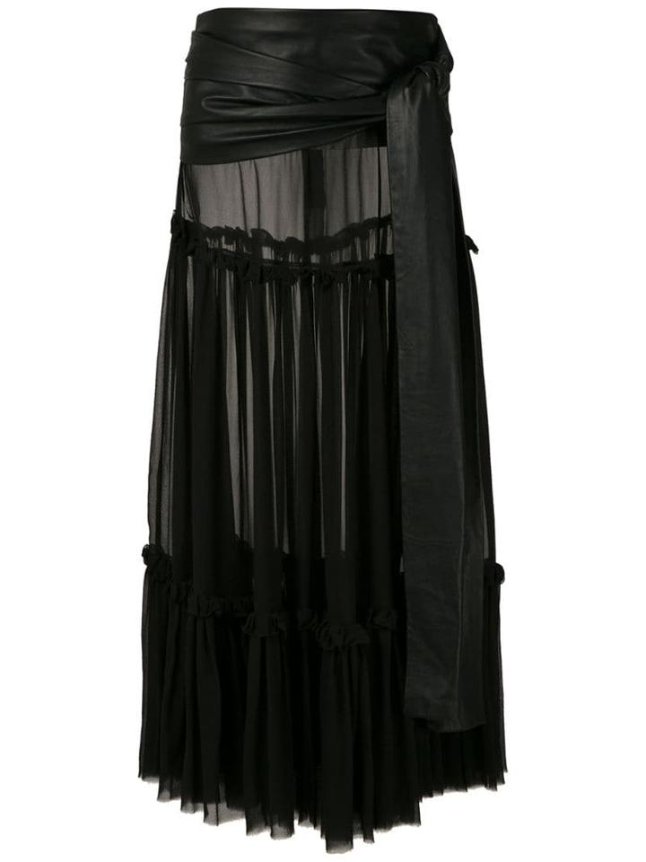 Andrea Bogosian Paraty Couture Silk Midi Skirt - Black