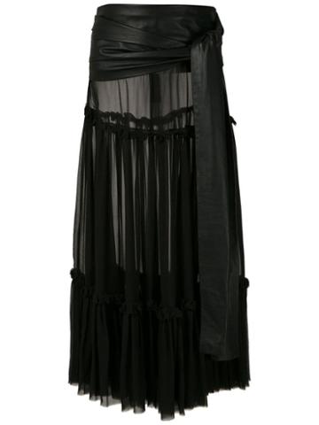 Andrea Bogosian Paraty Couture Silk Midi Skirt - Black