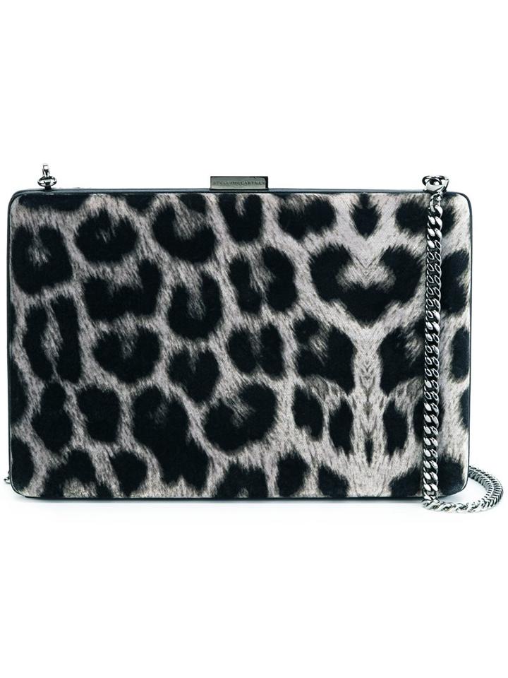 Stella Mccartney Leopard Pattern Box Clutch, Women's, Black