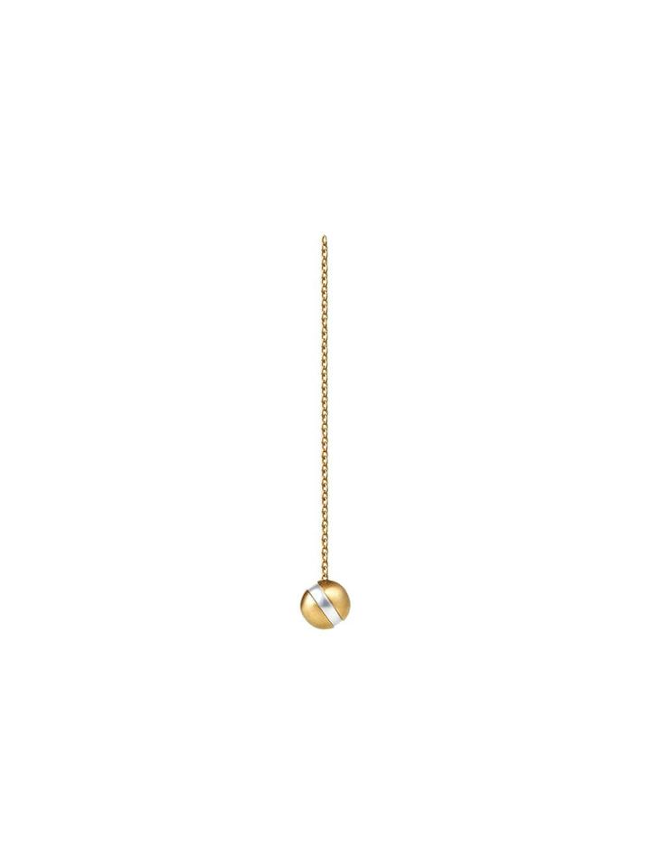 Shihara Center Pearl Chain Earring 45&deg; - Metallic