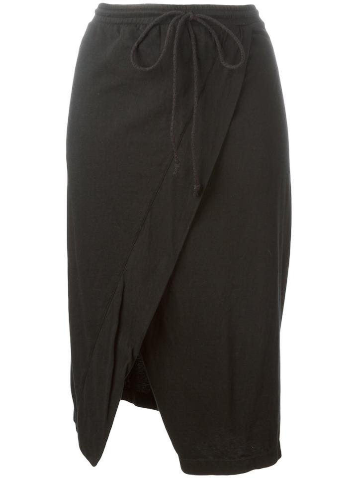 Lost & Found Rooms Drawstring Asymmetric Skirt, Women's, Size: Large, Black, Cotton