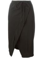Lost & Found Rooms Drawstring Asymmetric Skirt, Women's, Size: Large, Black, Cotton