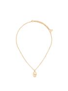 Christian Dior Vintage Cutout Logo Medallion Necklace - Metallic