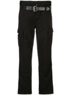 Rta High-waist Front Belt Pants - Black