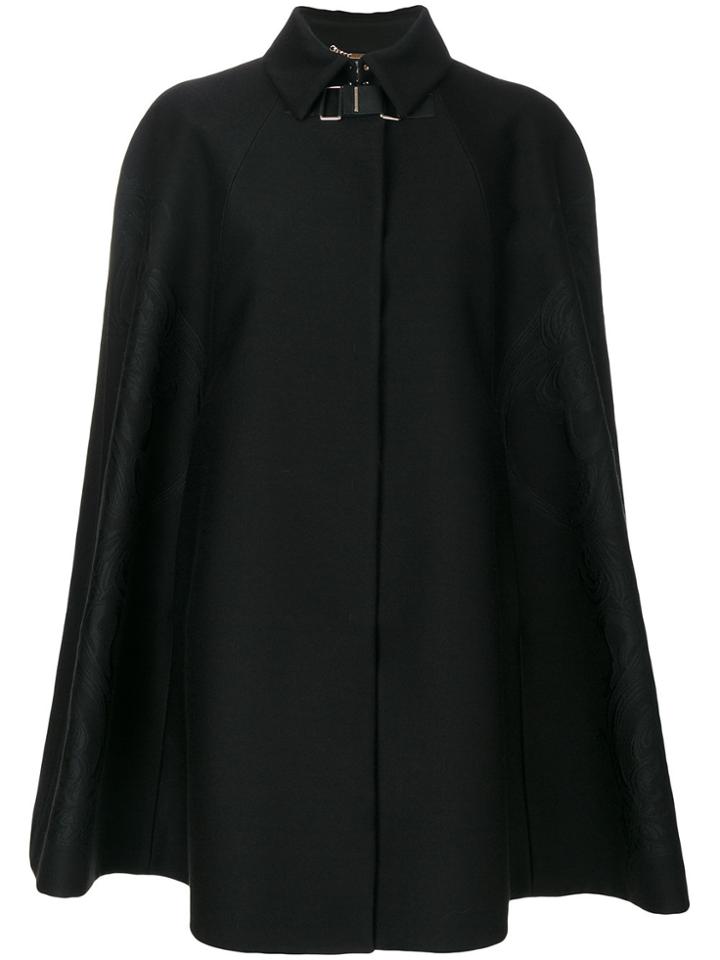 Versace Baroque Embroidered Cape - Black