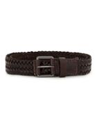 Egrey Woven Leather Belt - Brown