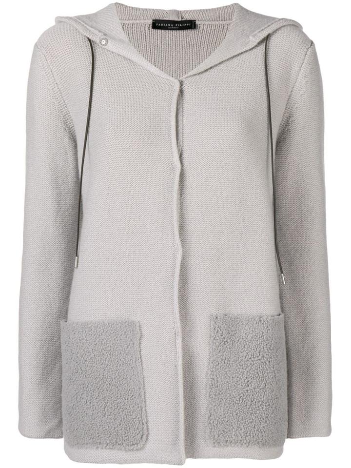 Fabiana Filippi Zipped Hooded Jacket - Grey