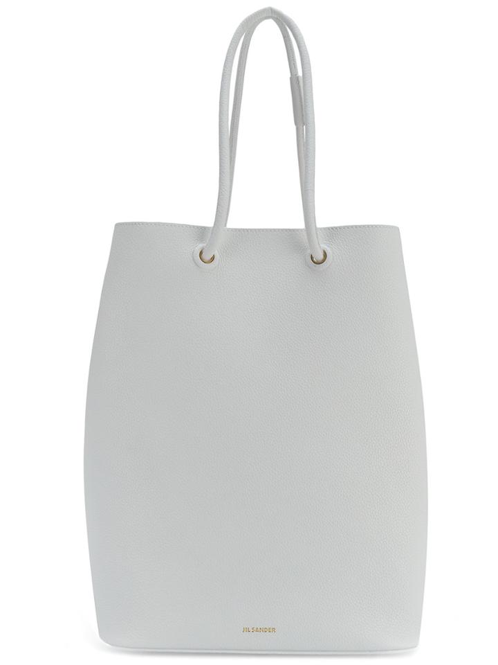 Jil Sander Drawstring Tote Bag - White