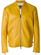 Dsquared2 Zipped Leather Jacket - Yellow & Orange