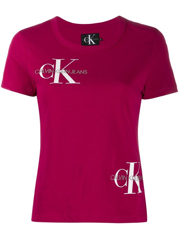 Calvin Klein Embroidered Logo T-shirt - Pink