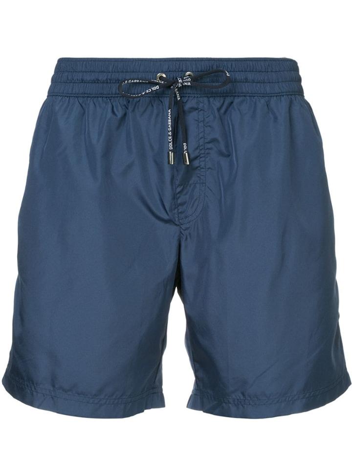 Dolce & Gabbana Drawstring Fitted Swim-shorts - Blue