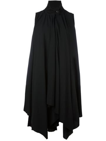 A Tentative Atelier Sleeveless Draped Shirt Dress, Women's, Size: Medium, Black, Cotton/wool