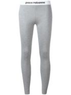 Paco Rabanne Logo Waistband Leggings, Women's, Size: 36, Grey, Polyamide/spandex/elastane/viscose