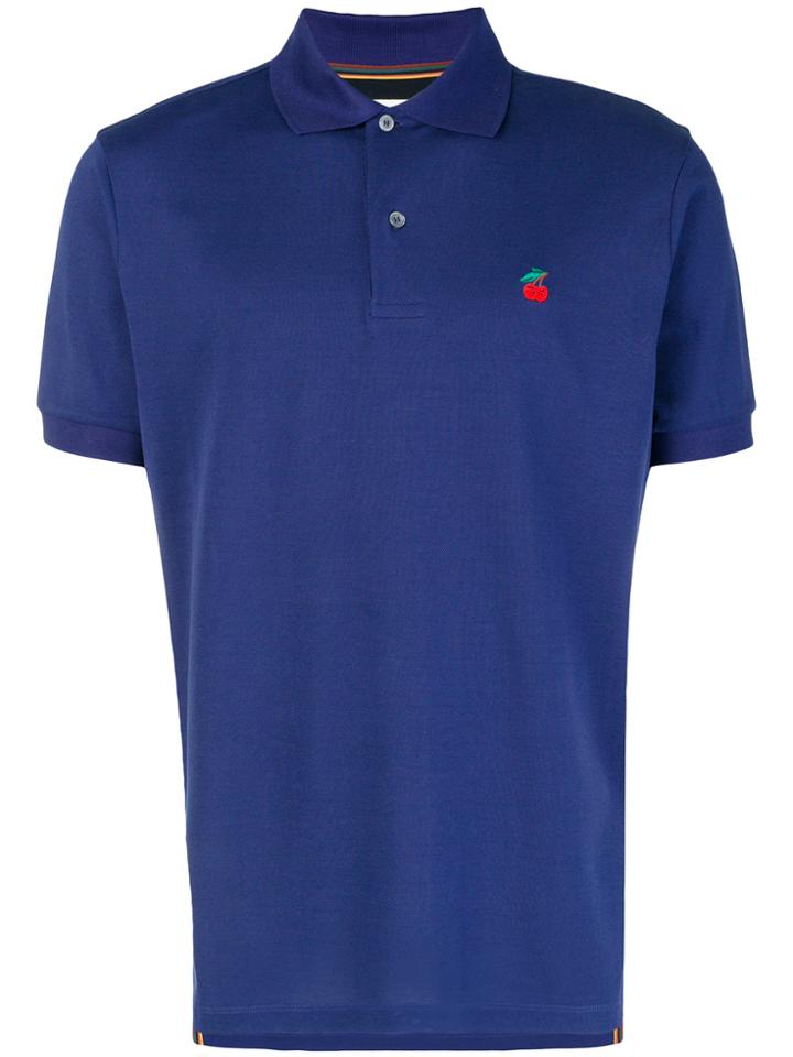 Paul Smith Embroidered Cherry Polo Shirt - Blue