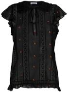 P.a.r.o.s.h. Rose Embroidered Blouse - Black
