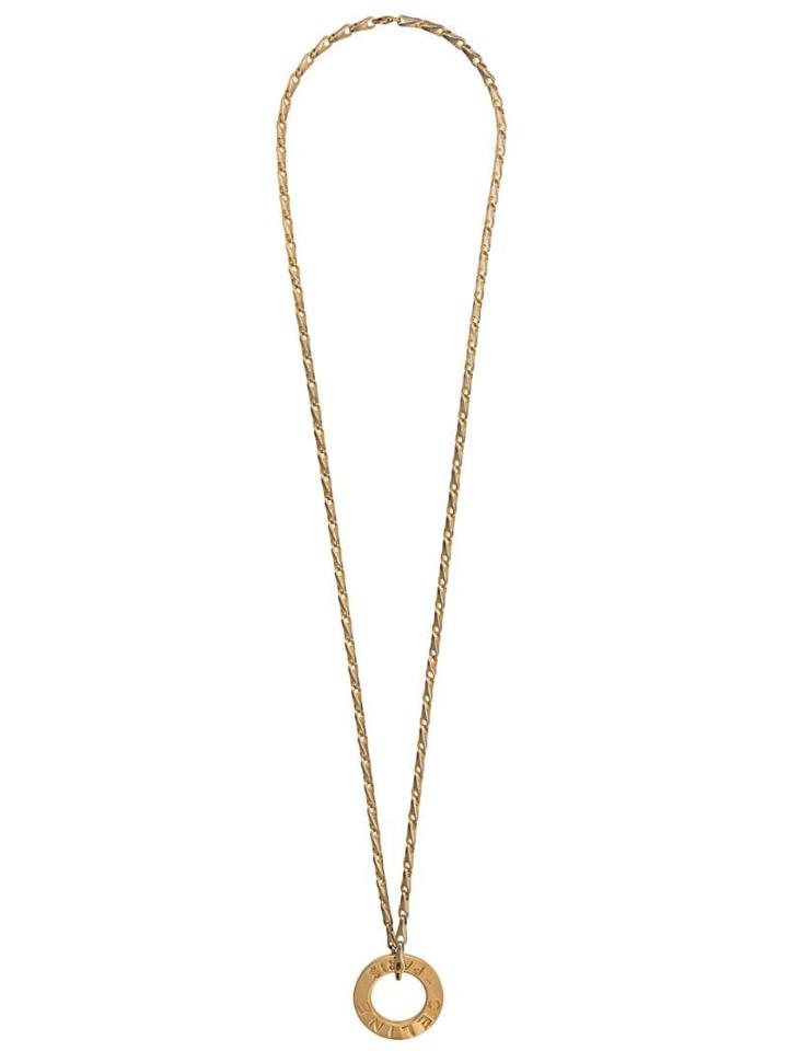 Céline Pre-owned 80-90's Circle Pendant Necklace - Gold