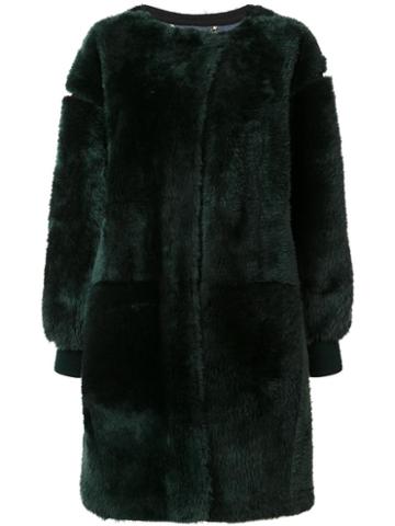 Chloé Teddy Shearling Coat, Women's, Size: 38, Green, Cotton/sheep Skin/shearling/polyamide/acetate