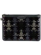 Jimmy Choo - Derek Velvet-flocked Clutch - Men - Calf Leather/velvet - One Size, Pink/purple, Calf Leather/velvet