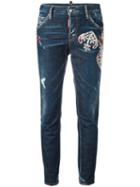 Dsquared2 Cool Girl Embroidered Jeans, Size: 40, Blue, Cotton/spandex/elastane