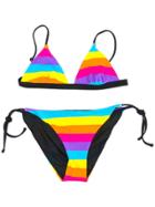 Mc2 Saint Barth Kids Teen Colour-block Bikini Set - Black