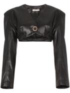 Natasha Zinko Black Leather Cropped Jacket