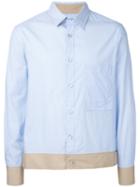 General Idea Contrasting Hem Shirt, Men's, Size: 46, Blue, Cotton