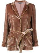 Alberta Ferretti Velvet Robe Jacket, Women's, Size: 42, Pink/purple, Rayon/silk/acetate